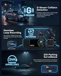 Автомобільний відеореєстратор SIXWIN 4K+2K з GPS, Wi-Fi та ADAS - мініатюра 3