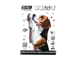 Картон кольоровий ZIBI 8 аркушів двосторонній (целюлозний) CATS&amp;DOGS, А4, 8 кол., 215 г/м2, KIDS Line ZB.1959-22