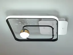 Стельовий світлодіодний світильник з пультом, 45W, чорний+білий - мініатюра 3