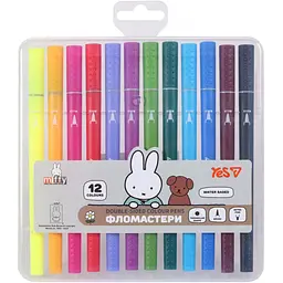 Фломастери двосторонні Yes Miffy 12 кольорів (650595)