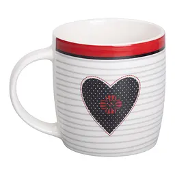 Чашка порцелянова I love you 400 мл, білий з чорним Liling Rongxiang Ceramic RX-N240147WB - мініатюра 11