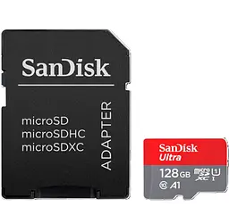 Картка пам'яті Sandisk microSDHC Ultra C10 UHS-I 140MB/s SD adaptor 128GB Imaging Packaging