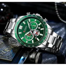 Водостійкий кварцовий годинник Curren Diablo silver - мініатюра 3