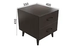 Тумба Віва 2 на конусних ніжках Ferrum-decor 41x35x40 Чорний метал ДСП Венге Магія 16 мм (FRD-106811) - мініатюра 4