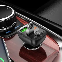 АЗП FM модулятор Borofone BC41 Eminency QC3.0 2USB-A Чорний - мініатюра 5