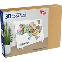 Картина 3D Rosa Talent Мапа України пастельні кольори МДФ 24.5х18.5 см (4823098532552) - мініатюра 4