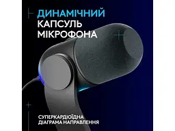 Мікрофон для ПК Logitech Yeti GX Dynamic RGB Black (988-000569) - мініатюра 2