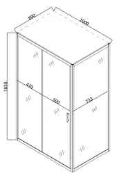 Душова кабіна без піддону Mixxus Hard SC01-100x80x185-TR хром прозоре скло 5 мм MI6911, Універсальна, прозорий, хром - мініатюра 3