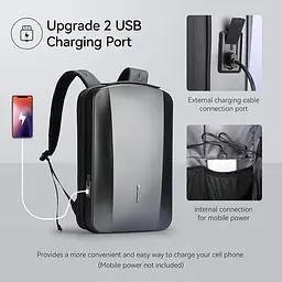 Рюкзак для ноутбука 17” Mark Ryden MR8918 з кодовим замком, ортопедичною спинкою та USB-роз'ємом (Чорний) - мініатюра 3