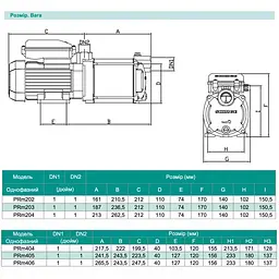 Багатоступеневий відцентровий насос, 0.37кВт, Нmax=32 м, Qmax=90л/хв Shimge PRm203 - мініатюра 3