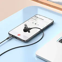 Мікрофон петличний Borofone BFK11 Elegant lavalier 3.5mm (2m) Black - мініатюра 5