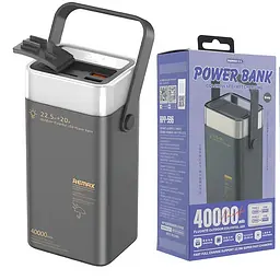 Внешний аккумулятор REMAX RPP-596 40000 mAh PD20W+QC3.0 22.5W с быстрой зарядкой повербанк RGB фонарь 