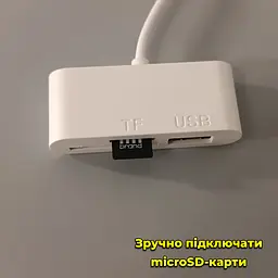 Кардридер/перехідник з Type-C на USB (1 x USB, 1 x microSD, 1 x SD/SDHC/SDXC). Для флешок та інших пристроїв - мініатюра 10