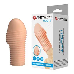 Насадка на пеніс Pretty Love Penis Sleeve Hoytt 9 см (тілесний) - мініатюра 8