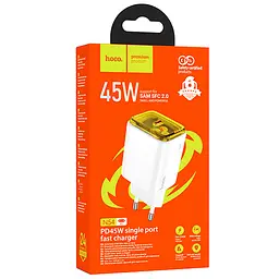 МЗП Hoco N54 Monsoon PD45W (1USB-C) White - мініатюра 4