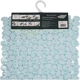 Килимок для ванної Eco Fabric Галька 68х34 см прозоро-блакитний (6834-003) - мініатюра 6