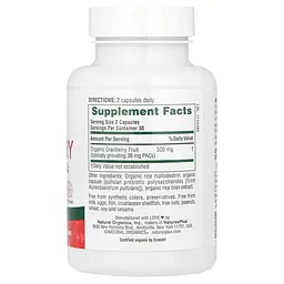 Амінокислота Natures Plus Organic Cranberry 500 mg, 60 капсул vit0003867 - мініатюра 2