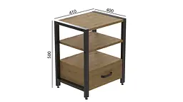Тумба універсальна Ferrum-decor Вів'єн 1/1 50x41x40 чорний ДСП Дуб Артізан 16мм (FRD-104141) - мініатюра 6