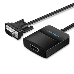 Перехідник VGA 15F to HDMI M 1080P 60Hz 3,5mm Audio 0.15m Vention (ACNBB) - мініатюра 2