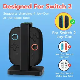 Зарядна док-станція Mcbazel, сумісна з Nintendo Switch 2 (2025) JoyCon зі світлодіодними індикаторами - мініатюра 5