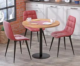Обідній стіл круглий BS-450 Діаметр 80 см Loft Design (Дуб Крафт золотий)