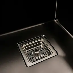 Кухонна мийка Platinum PVD чорна Handmade HSBB (квадратний сифон, 3.0,/1.0) 40x50, Чорний - мініатюра 7