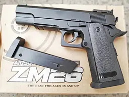 Дитячий пістолет на кульках 6 мм ZM26 металевий airsoft іграшка стріляюча BB 18 см - мініатюра 3