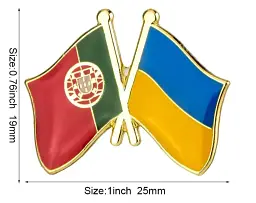 Подвійний значок-пін «Україна – Португалія» 25 × 19 мм (00097) - мініатюра 2