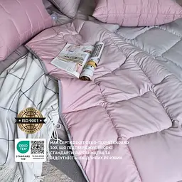 Набір  Ideia полуторний з штучного пуху WomenTime ковдра та подушка сірий тамаска для сну (8-36151) - мініатюра 6