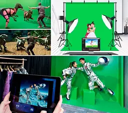 Фон хромакей з тримачем Puluz Stand Backdrop Crossbar Bracket Kit 2x2m Red/Blue/Green (PKT5204) [98226] - мініатюра 4
