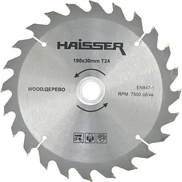 Диск пильний по дереву Haisser 190х30 мм 24Т (16464)
