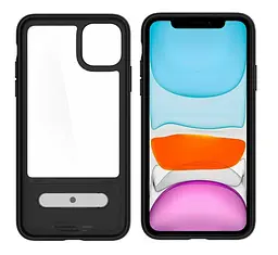 Чохол прозорий протиударний із підставкою Spigen Slim Armor Essential S Ultra Hybrid 076CS27085 для iPhone 11 (6.1") Black - мініатюра 7