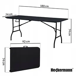 Стіл складаний переносний Heckermann 180x74x74 см Black (XJM-Z180) - мініатюра 3