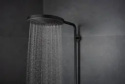 Душова система з термостатом Hansgrohe Pulsify S Puro Showerpipe 260 1jet EcoSmart matt black 24223670 - мініатюра 4