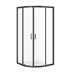 Душова кабіна Cersanit Zip напівкругла black 90x90x190 S163-008, прозорий, чорний