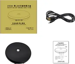 Поворотний стіл з підсвічуванням Puluz DCA2156B 25см Black [88751] - мініатюра 3