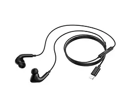 Навушники Hoco M111 Pro, провідні, вакуумні, з мікрофоном, Lightning, 1.2m, чорні - мініатюра 3