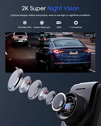 Відеореєстратор Avylet A1/ 2К / 170° / GPS / Wi-Fi / Чорний - мініатюра 6