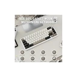 Клавіатура Attack Shark X66 RGB Wireless/Bluetooth/USB UA White Cheese (X66CW_AS) - мініатюра 10