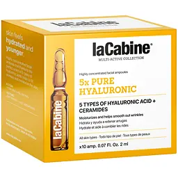 Висококонцентровані зволожувальні ампули LaCabine 5xPure Hyaluronic проти зморшок шкіри обличчя 10х2 мл