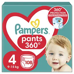 Підгузки-трусики Pampers Pants Maxi одноразові 4 (9-15 кг) 108 шт.