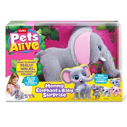 Інтерактивний ігровий набір PETS ALIVE серії "Mama & Baby Surprise" S1 – МАМА СЛОНИХА З СЮРПРИЗОМ Pets & Robo Alive 9570 - мініатюра 2