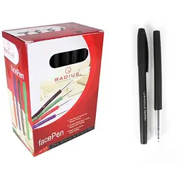 Ручка масляна RADIUS чорний Face Pen, 0.7мм