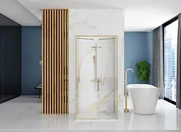 Душова кабіна Rea Rapid Slide 120x100 brushed gold пристінна REA-KPL-04715, Золотий, Універсальна, прозорий, золотий - мініатюра 4