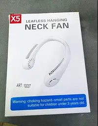 Міні вентилятор на шию Neck Fan акумуляторний портативний переносний USB - мініатюра 2