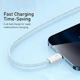 Кабель Baseus Dynamic Series Fast Charging Data Cable USB to iP 2.4 A 1 m Blue (CALD000403) - мініатюра 3