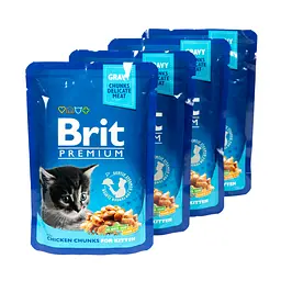 Набір вологого корму для кошенят Brit Premium Cat з куркою 3+1 х 100 г - мініатюра 3