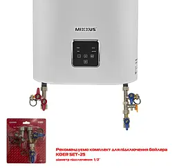 Водонагрівач "Плоский" Mixxus EWH-10080 Flat Dry накопичувальний 80 л сухий тен 2 kW WH0598 - мініатюра 5