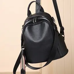 Шкіряний жіночий рюкзак міський чорний Olivia Leather 6711 - мініатюра 3