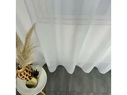 Турецький тюль креп з люрексом білий 300х270, тасьма ALBO pbe0052340 - мініатюра 8